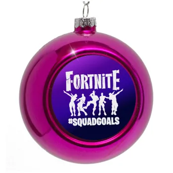 Fortnite #squadgoals, Purple Christmas tree ornament bauble 8cm