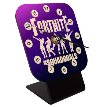 Fortnite #squadgoals, Quartz Table clock in natural wood (10cm)