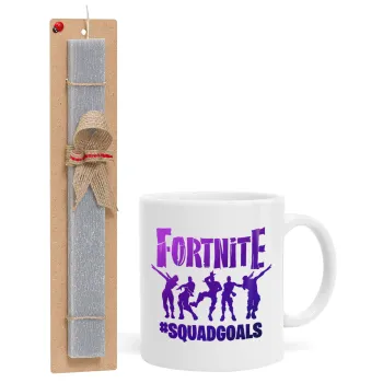 Fortnite #squadgoals, Easter Set, Ceramic Cup (330ml) & Easter aromatic flat candle (30cm) (GRAY)