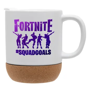 Fortnite #squadgoals, Κούπα, κεραμική με βάση φελού και καπάκι (ΜΑΤ), 330ml