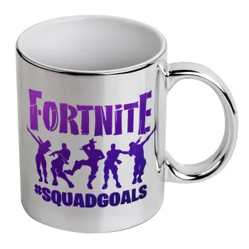 Fortnite #squadgoals, Mug ceramic, silver mirror, 330ml