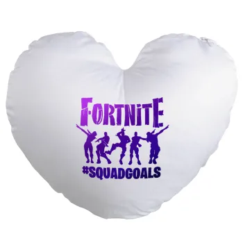 Fortnite #squadgoals, Μαξιλάρι καναπέ καρδιά 40x40cm περιέχεται το  γέμισμα