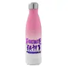 Μεταλλικό παγούρι θερμός Ροζ/Λευκό (Stainless steel), διπλού τοιχώματος, 500ml