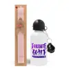 Easter Set, metallic aluminum bottle (500ml) & aromatic flat Easter candle (30cm) (PINK)