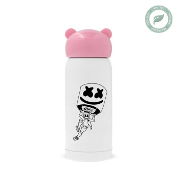 Fortnite Marshmello, Ροζ ανοξείδωτο παγούρι θερμό (Stainless steel), 320ml