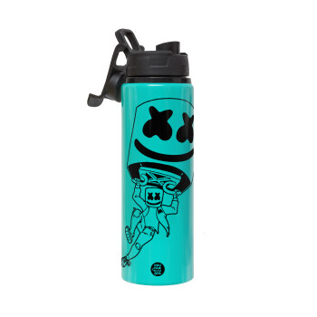 Fortnite Marshmello, Metallic water bottle with safety lid, 850ml aluminum