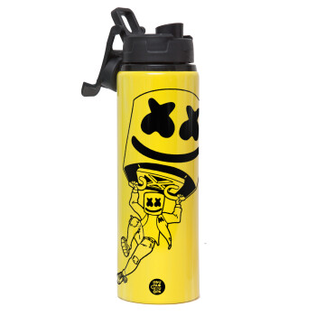 Fortnite Marshmello, Metallic water bottle with safety lid, 850ml aluminum