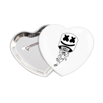 Fortnite Marshmello, Κονκάρδα παραμάνα καρδιά (57x52mm)