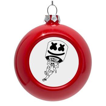 Fortnite Marshmello, Red Christmas tree ornament bauble 8cm