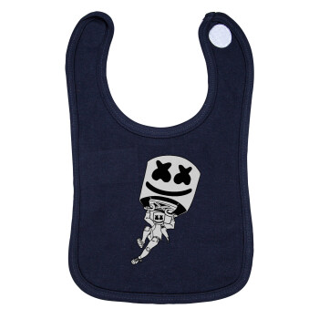 Fortnite Marshmello, Σαλιάρα με Σκρατς 100% Organic Cotton Μπλε (0-18 months)