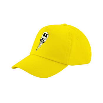 Fortnite Marshmello, Καπέλο παιδικό Baseball, 100% Βαμβακερό Twill, Κίτρινο (ΒΑΜΒΑΚΕΡΟ, ΠΑΙΔΙΚΟ, UNISEX, ONE SIZE)