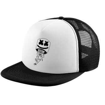 Fortnite Marshmello, Καπέλο Soft Trucker με Δίχτυ Black/White 