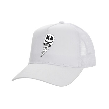 Fortnite Marshmello, Structured Trucker Adult Hat, with Mesh, WHITE (100% COTTON, ADULT, UNISEX, ONE SIZE)