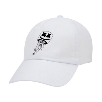 Fortnite Marshmello, Καπέλο Baseball Λευκό (5-φύλλο, unisex)