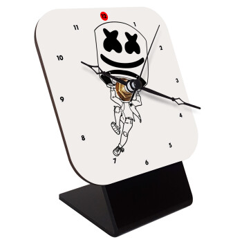 Fortnite Marshmello, Quartz Wooden table clock with hands (10cm)