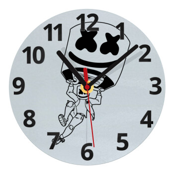 Fortnite Marshmello, Ρολόι τοίχου γυάλινο (20cm)