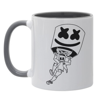 Fortnite Marshmello, Mug colored grey, ceramic, 330ml