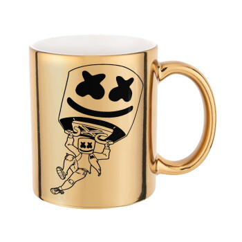 Fortnite Marshmello, Mug ceramic, gold mirror, 330ml
