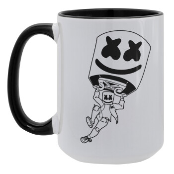 Fortnite Marshmello, Κούπα Mega 15oz, κεραμική Μαύρη, 450ml