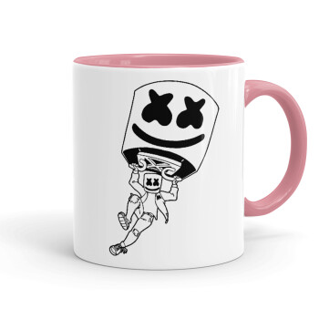 Fortnite Marshmello, Mug colored pink, ceramic, 330ml