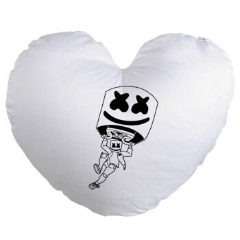 Fortnite Marshmello, Μαξιλάρι καναπέ καρδιά 40x40cm περιέχεται το  γέμισμα