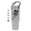 ΓΚΡΙ χρώματος Θερμός Ανοξείδωτο 890ml (30oz) με χερούλι