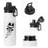 Metal water bottle with safety cap, aluminum 850ml