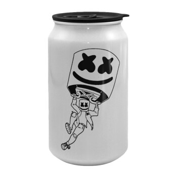 Fortnite Marshmello, Κούπα ταξιδιού μεταλλική με καπάκι (tin-can) 500ml