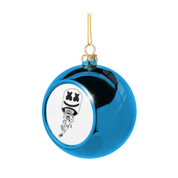Fortnite Marshmello, Blue Christmas tree ball ornament 8cm