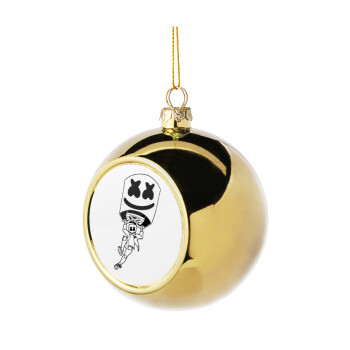 Fortnite Marshmello, Χριστουγεννιάτικη μπάλα δένδρου Χρυσή 8cm