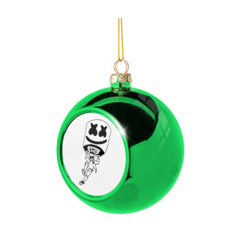 Fortnite Marshmello, Green Christmas tree ornament ball 8cm