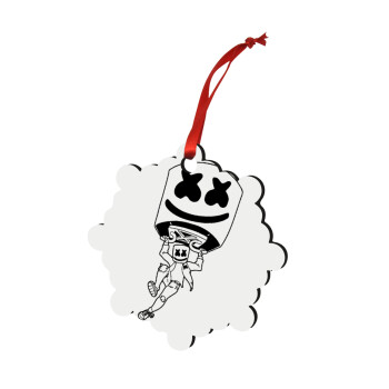 Fortnite Marshmello, Christmas ornament snowflake wooden 7.5cm