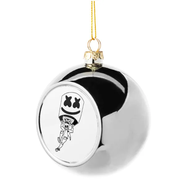 Fortnite Marshmello — Silver 8cm Christmas tree ball ornament