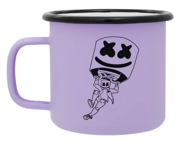 Fortnite Marshmello — Metal enamel mug, matte light pastel purple, 360ml