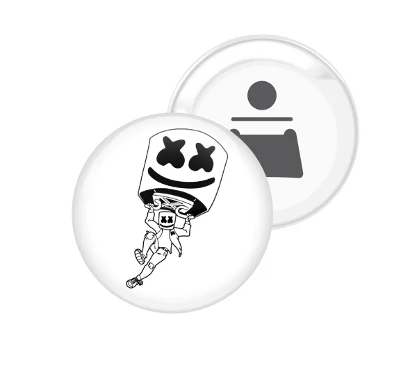 Fortnite Marshmello — Round magnet and beer bottle opener, 5.9cm