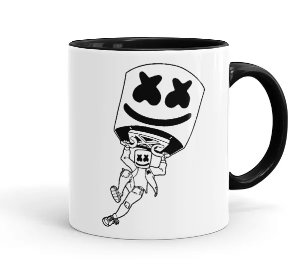 Fortnite Marshmello — Mug colored black, ceramic, 330ml