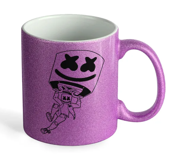 Fortnite Marshmello — Κούπα Μωβ Glitter που γυαλίζει, κεραμική, 330ml