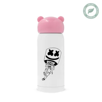 Fortnite Marshmello, Ροζ ανοξείδωτο παγούρι θερμό (Stainless steel), 320ml