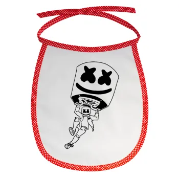Fortnite Marshmello, Σαλιάρα μωρού αλέκιαστη με κορδόνι Κόκκινη