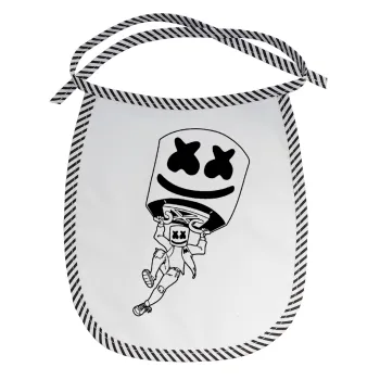 Fortnite Marshmello, Σαλιάρα μωρού αλέκιαστη με κορδόνι Μαύρη