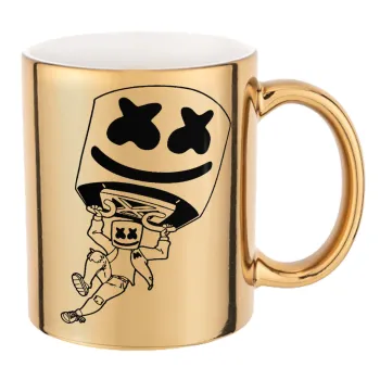 Fortnite Marshmello, Mug ceramic, gold mirror, 330ml