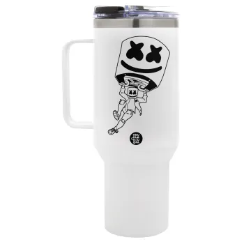 Fortnite Marshmello, Mega Stainless steel Tumbler with lid, double wall 1,2L