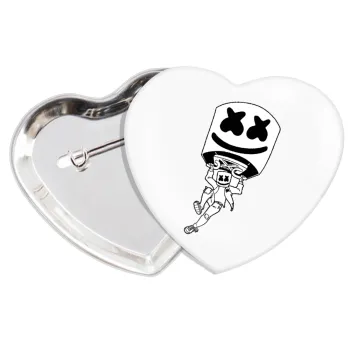 Fortnite Marshmello, Κονκάρδα παραμάνα καρδιά (57x52mm)