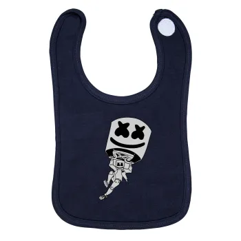 Fortnite Marshmello, Σαλιάρα με Σκρατς 100% Organic Cotton Μπλε (0-18 months)