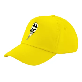 Fortnite Marshmello, Child's Baseball Cap, 100% Cotton Twill, Yellow (COTTON, CHILD, UNISEX, ONE SIZE)