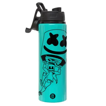 Fortnite Marshmello, Metallic water bottle with safety lid, 850ml aluminum