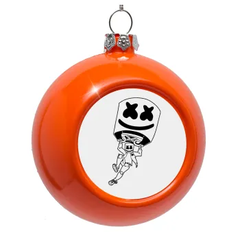 Fortnite Marshmello, Orange Christmas tree ornament bauble 8cm