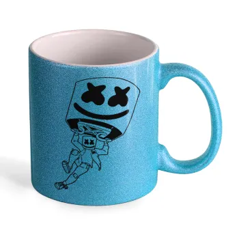 Fortnite Marshmello, Κούπα Σιέλ Glitter που γυαλίζει, κεραμική, 330ml
