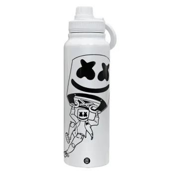 Fortnite Marshmello, Θερμός 1L Ανοξείδωτο με Βάση Κινητού & Διπλά Τοιχώματα