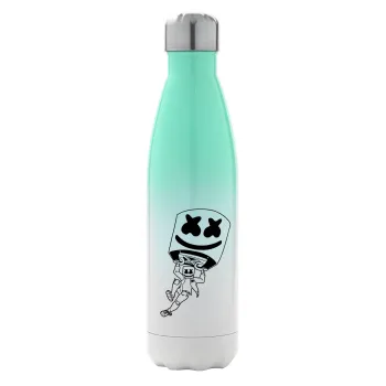 Fortnite Marshmello, Metal mug thermos Green/White (Stainless steel), double wall, 500ml